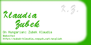 klaudia zubek business card